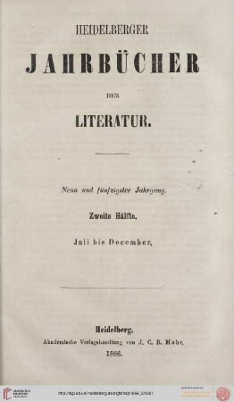 59,2: Heidelberger Jahrbücher der Literatur