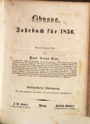 Libussa : Jahrbuch für .... 15. 1856