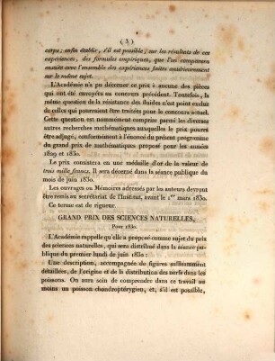 Programme des prix proposés par l'Académie Royale des Sciences pour les années 1830 et 1831 : Séance publique du lundi 15 juin 1829