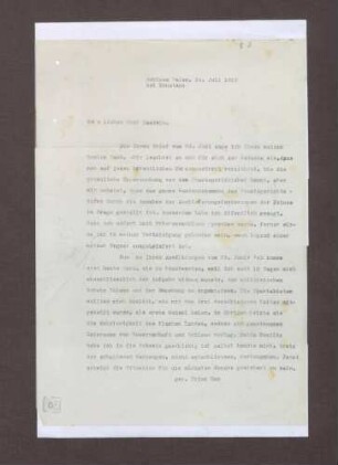 Schreiben von Prinz Max von Baden an Siegfried von Roedern; Auslieferungsforderung der Entente und Bedrohung durch die Spartakisten