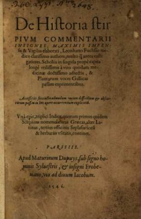 De historia stirpium commentarii insignes