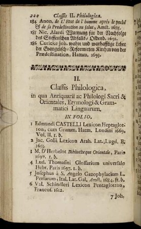Classis II. Philologica,