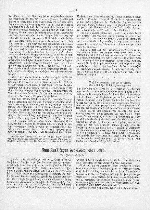 Zum Ausklingen der Coccejischen Aera