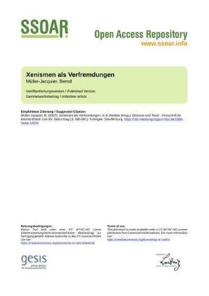 Xenismen als Verfremdungen