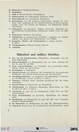 Stilmöbel und antikes Mobiliar (Nr. 81-183)