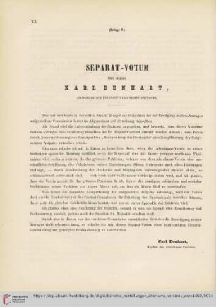 Separat- Votum des Herrn Karl Denhart