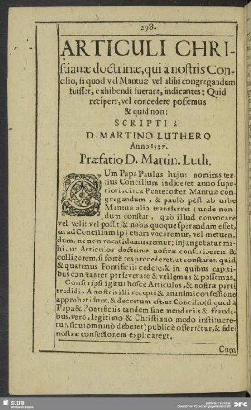 Articuli Christianae doctrinae, qui a nostris Concilio ...