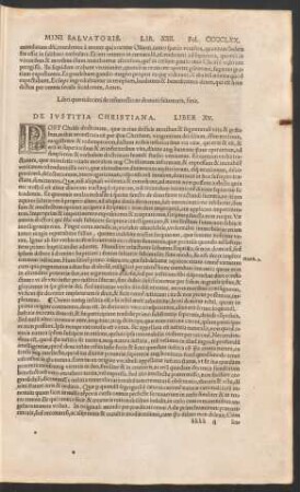 De Iustitia Christiana. Liber XV.