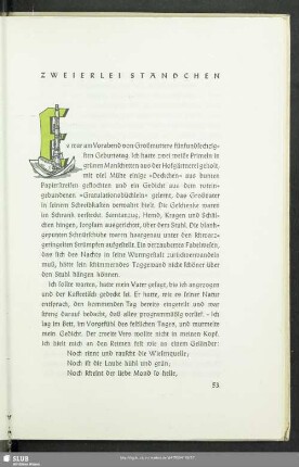 Zweierlei Ständchen