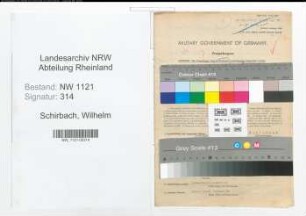 Entnazifizierung Wilhelm Schirbach , geb. 26.11.1893 (Verwaltungsangestellter)