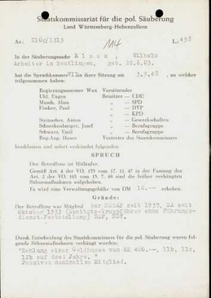 Klass, Wilhelm
