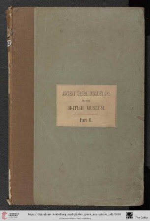2: The collection of ancient Greek inscriptions in the British Museum