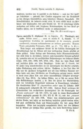 482 [Rezension] Liguori, Alfonso Maria de', Theologia moralis ; 4