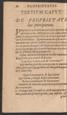 Tertium Caput. De Proprietatibus principiorum.