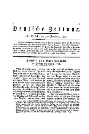 Zweifel und Beruhigungen : am Schlusse des Jahres 1792
