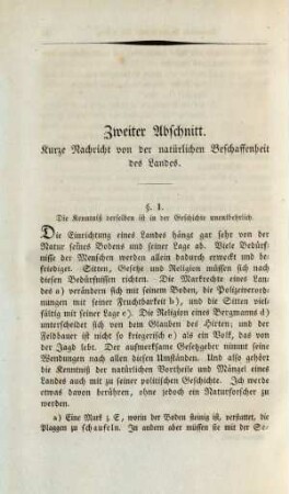 Zweiter Abschnitt. Kurze Nachricht von der natürlichen Beschaffenheit des Landes