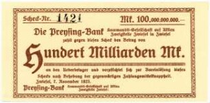 Geldschein / Notgeld, 100 Milliarden Mark, 7.11.1923