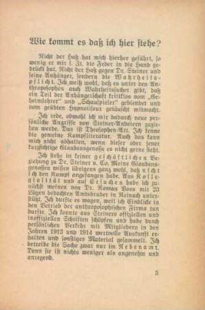 Wie kommt es daß ich hier stehe?