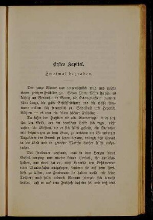 1. Kapitel: Zweimal begraben