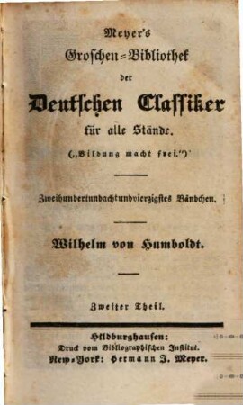Wilhelm von Humboldt : Mit Biographie. 2