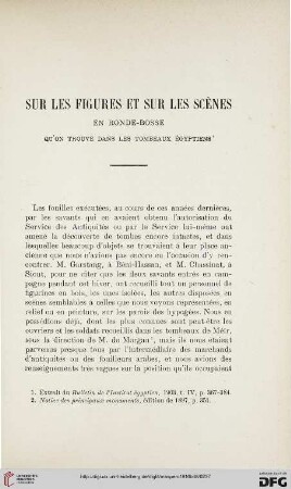 Sur les figures et sur les scènes en ronde-bosse qu'on trouve dans les tombeaux égyptiens
