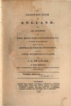 The Constitution of England