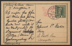 Brief an Ludwig Strecker  und B. Schott's Söhne : 05.11.1916