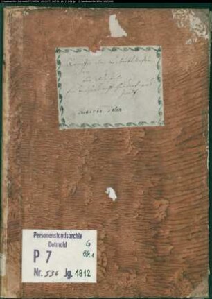 Zivilstandsregister der Munizipalität Velen (G 1812, Band 1). (Gemeinde: Velen, Kreis Borken)