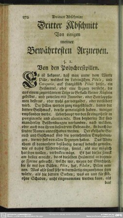 Dritter Abschnitt, Von einigen meiner Bewährtesten Arzneyen