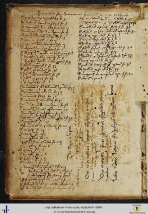 [Vorderer Spiegel - 2vb] Inhaltsverzeichnis für die Texte von 3r - 45r, 58r - 321r und 323r - 345r.