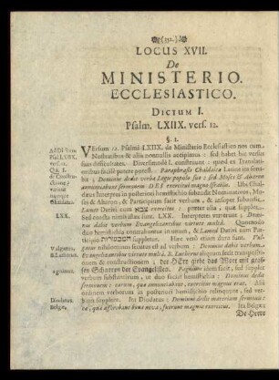 Locus XVII. De Ministerio Ecclesiastico