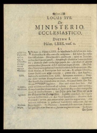Locus XVII. De Ministerio Ecclesiastico