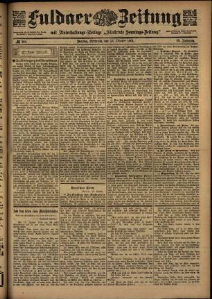 Erste Ausgabe vom Mittwoch, den 23. Oktober 1901.