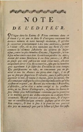 Livre Noir De Tournay, Ou Correspondance Du Ci-Devant Gouvernement Autrichien De Bruxelles : Avec ses Agens subalternes dans la Province du Tournèsis. 1