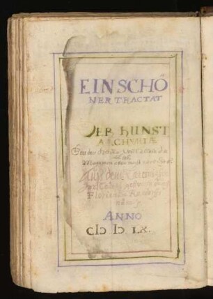 (Florian Rundorff, Übers.): Ein schöner Traktat der Kunst Alchymiae, dt. (1560)