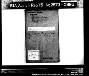 Die dem Buchhändler Frerichs in Aurich erteilten Subskriptionserlaubnisse