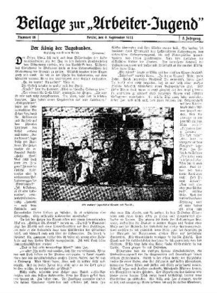 Der König der Vagabunden : (Fortsetzung) ; [Beilage zur "Arbeiter-Jugend"]