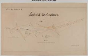 Birlinghoven, Bahnhof: Lageplan mit den Eigentumsgrenzen der RSE (Gemeinde Birlinghoven, Flur 2).