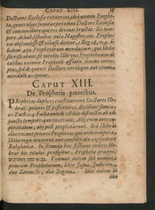Caput XIII. De Prophetis prioribus.