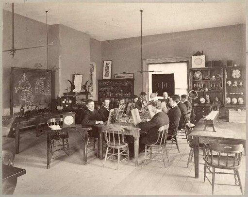 Harvard Psychological Laboratory in Dane Hall: Interior of a Laboratory Room (Chain Reaction Experiment)