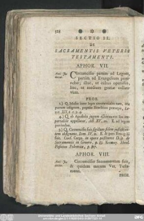 Sectio II. De Sacramentis Veteris Testamenti.