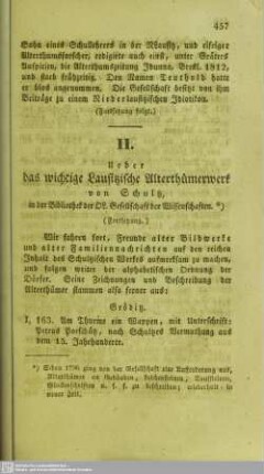 Ueber das wichtige Lausitzische Alterthümerwerk von Schultz : in der Bibliothek der OL. Gesellschaft der Wissenschaften : (Fortsetzung)