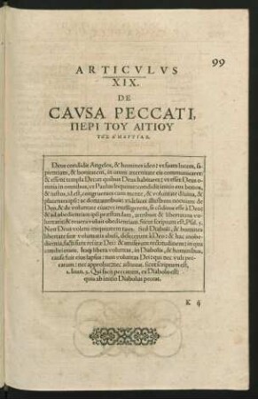 Articulus XIX. De Causa Peccati ...