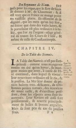 Chapitre IV. De la table des Siamois