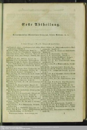 Erste Abtheilung. Einwohnerverzeichnis : Erste Abtheilung. Verzeichniß der Einwohner Leipzigs, seiner Anbaue ...