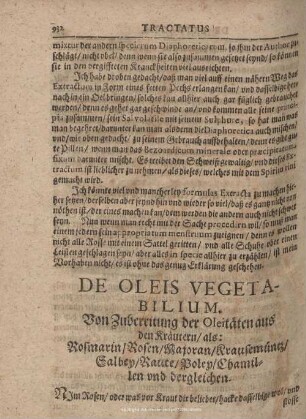 TRACTATUS DE OLEIS VEGETABILIUM.