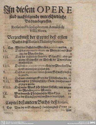 In diesem OPERE sind nachfolgenden unterschiedliche Büchlein begrieffen.