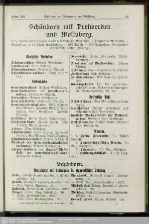 Schönborn mit Dreiwerden und Wolfsberg