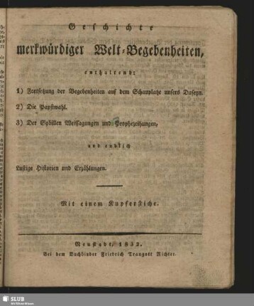 Geschichte merkwürdiger Welt-Begebenheiten