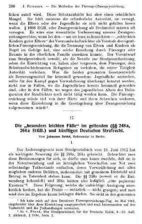 280-297, Die "besonders leichten Fälle" im geltenden (§§ 248a, 264a StGB.) und künftigen Deutschen Strafrecht